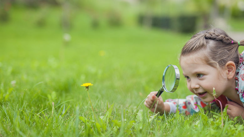 little-cute-girl-with-magnifying-glass-examining-flower
